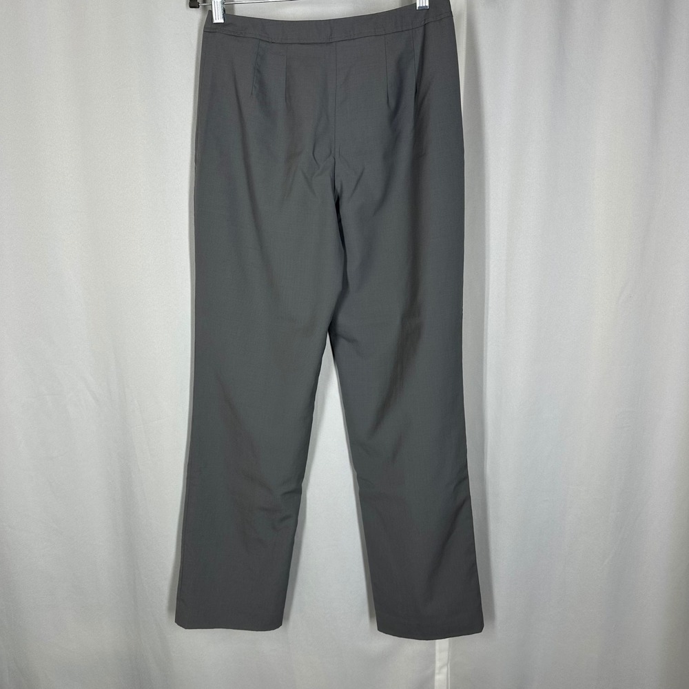 Talbots Stretch Dress Pants Size 4‎ Gray Wool Silk Straight Leg Career Slacks - Picture 3 of 14